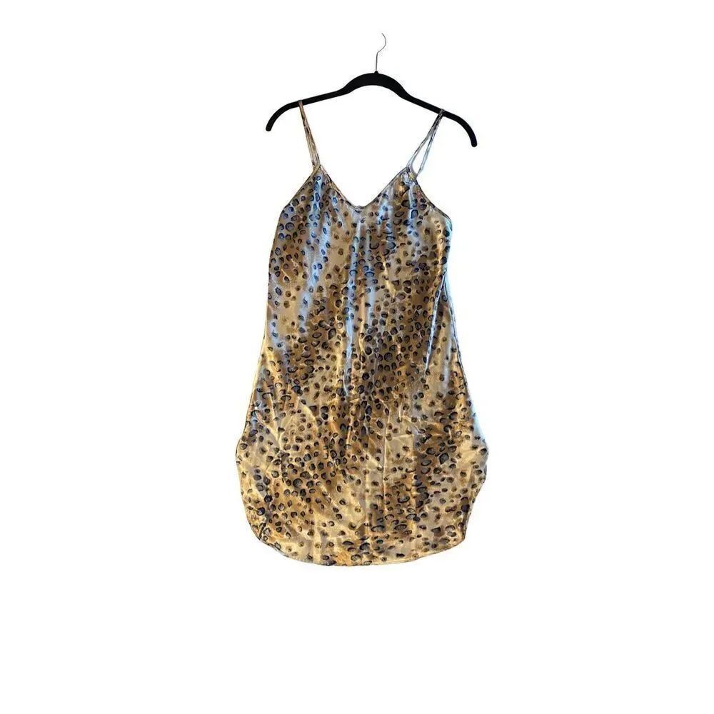 KristineTyler vintage internationals made in USA animal print Slipdress size s